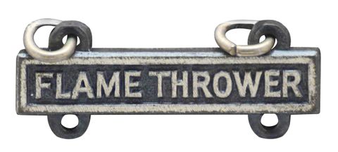 Army Qualification Bar Flame Thrower - Oxidized Finish