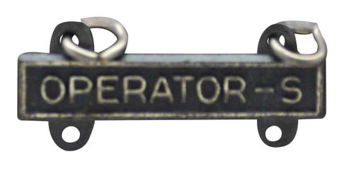 Army Qualification Bar Operator S - Oxidized Finish