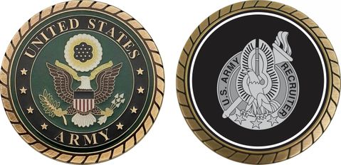 Army Recruiter Gray Badge Challenge Coin