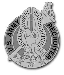 Army Recruiter Gray Badge  Vinyl Transfer Decal