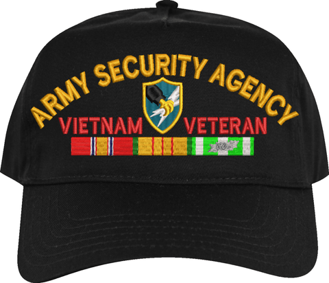 Army Security Agency Vietnam Veteran Embroidered Cap with Ribbons