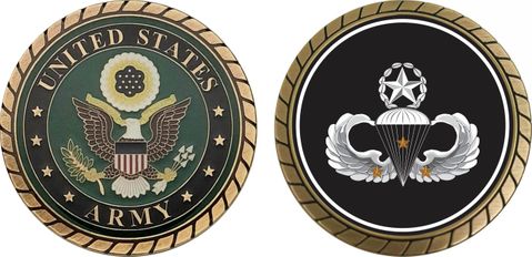 Army Senior 3 Combat Jump Wings Challenge Coin