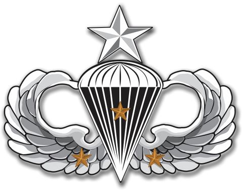 Army Senior 3 Combat Jump Wings  Vinyl Transfer Decal