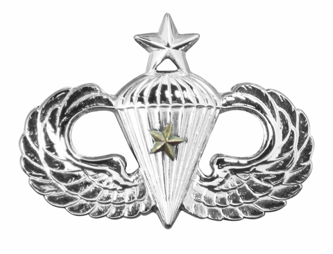 Army Senior Combat Parachute 1st Award Badge - Mirrored Finish