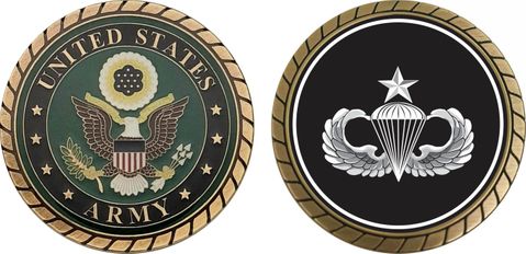 Army Senior Parachutist Wings Challenge Coin