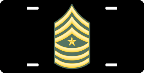 Army Sergeant Major Rank License Plate