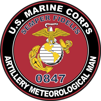 U.S.M.C. MOS 0847 Artillery Meteorological Man Decal