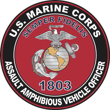 U.S.M.C. MOS 1803 Assault Amphibious Vehicle Officer Decal