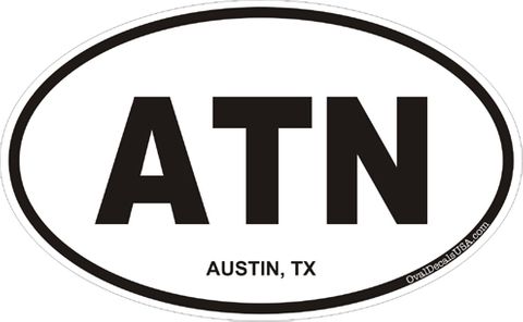 Austin Texas Oval Decal