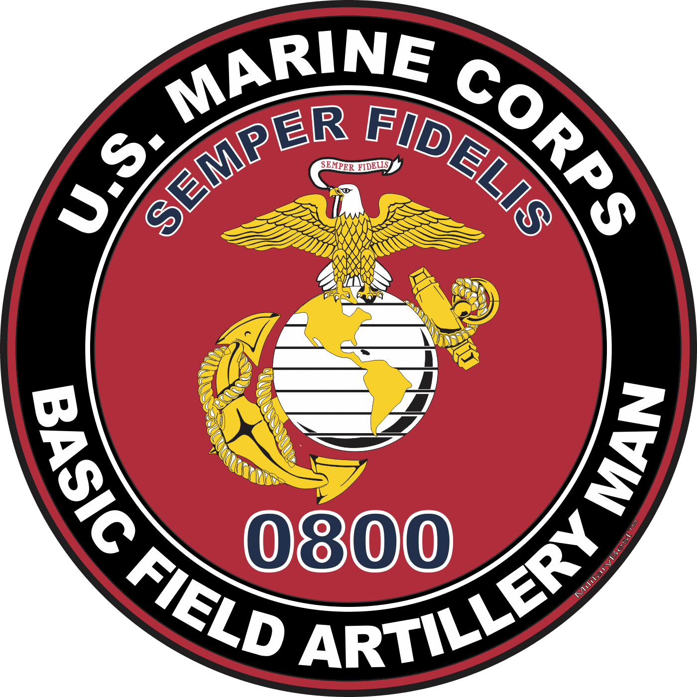 U.S.M.C. MOS 0800 Basic Field Artillery Man Decal