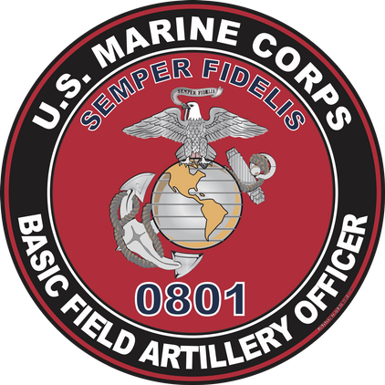 U.S.M.C. MOS 0801 Basic Field Artillery Officer Decal