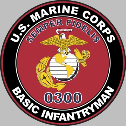 U.S.M.C. MOS 0300 Basic Infantryman Decal