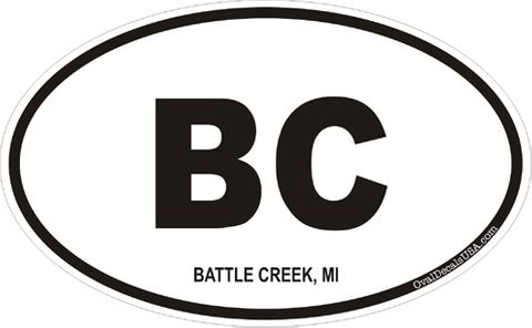 Battle Creek Michigan Oval Decal