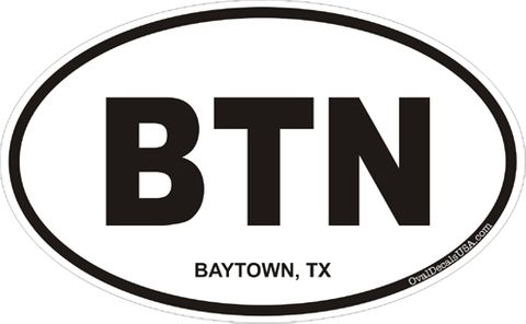 Baytown Texas Oval Decal