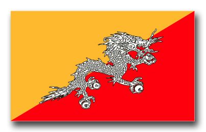 Bhutan Flag  Vinyl Transfer Decal