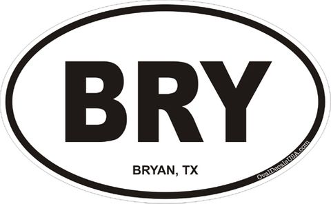 Bryan Texas Oval Decal