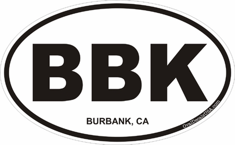 Burbank California Oval Decal