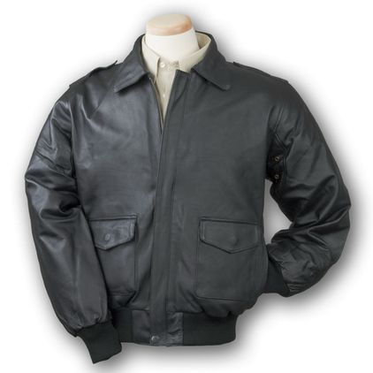 Burk's Bay Black Leather Bomber Jacket