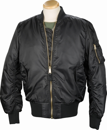 Burk's Bay Bravo MA-1 Poly Black Flight Jacket