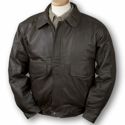 Burk's Bay Brown Buffed Leather Bomber Jacket