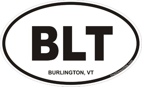 Burlington Vermont Oval Sticker