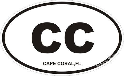 Cape Coral Florida Oval Decal