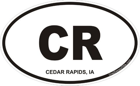 Cedar Rapids Iowa Oval Decal