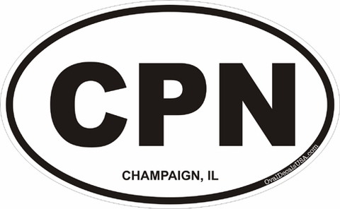 Champaign Illinois Oval Decal