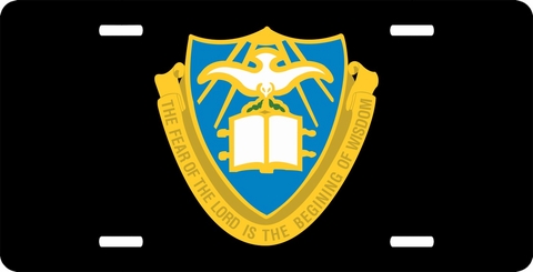 Chaplain Center And School Unit Crest License Plate