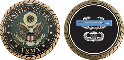U.S. Army CIB Jump Wings Challenge Coin