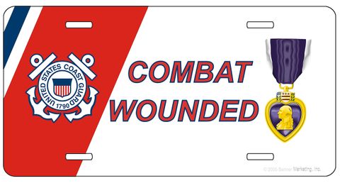 Coast Guard 'Purple Heart Combat Wounded' License Plate