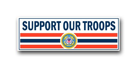 COAST GUARD SUPPORT OUR TROOPS 3" X 9" VINYL TRANSFER DECAL