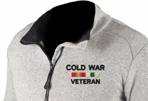 Cold War Veteran with Service Ribbons Knit HEATR Long Sleeve Full Zip
