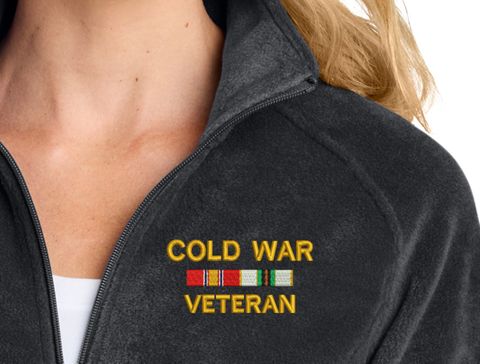 Cold War Veteran with Service Ribbons Women's Fleece Jacket