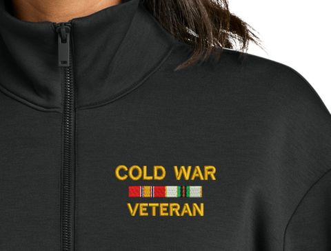 Cold War Veteran with Service Ribbons Women's Soft Spacer Quarter-Zip
