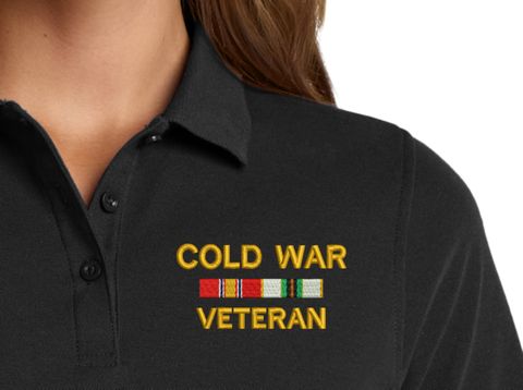 Cold War Veteran with Service Ribbons Women's Stain-Release Polo