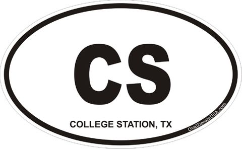 College Station Texas Oval Decal