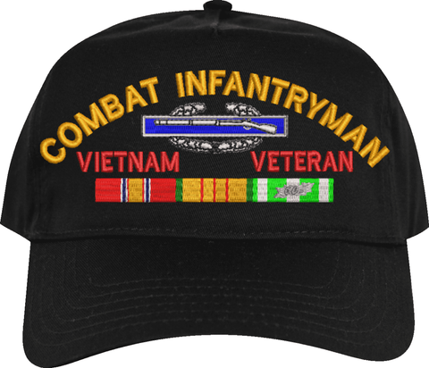 Combat Infantryman Vietnam Veteran Embroidered Cap with Ribbons
