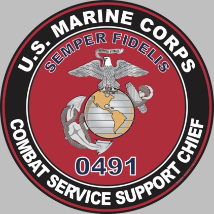 U.S.M.C. MOS 0491 Combat Service Support Chief Decal