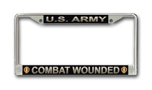 Combat Wounded' U.S. Army Purple Heart License Plate Frame