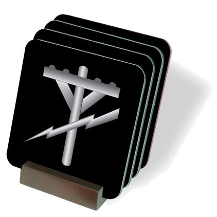 Construction Electrician Coasters - Set of 4