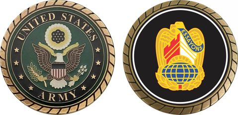 U.S. Army Corps of Engineers Command Unit Crest - left - Challenge Coin