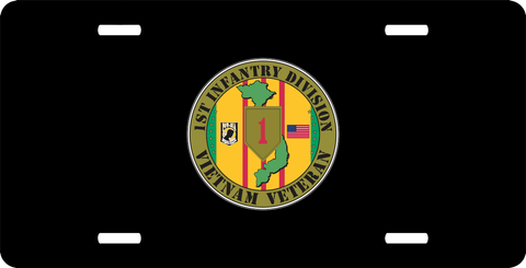 Custom 1st Infantry Division Vietnam Veteran License Plate