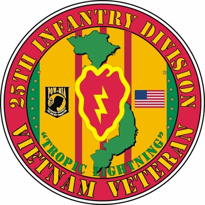 Custom 25th Infantry Division Vietnam Veteran Decal Sticker