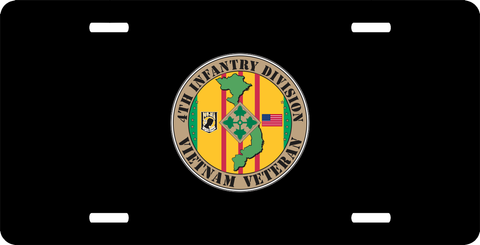 Custom 4th Infantry Division Vietnam Veteran License Plate