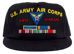 Custom Army Air Corps Cap Embroidered with Service Ribbons