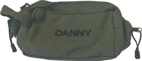 Custom Embroidered Green Dual Compartment Travel Kit