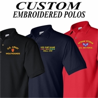 Custom Embroidered Military Polos Thumbnail Illustration