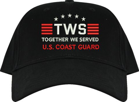 Custom Embroidered Together We Served U.S. Coast Guard Imported Cotton Twill Cap