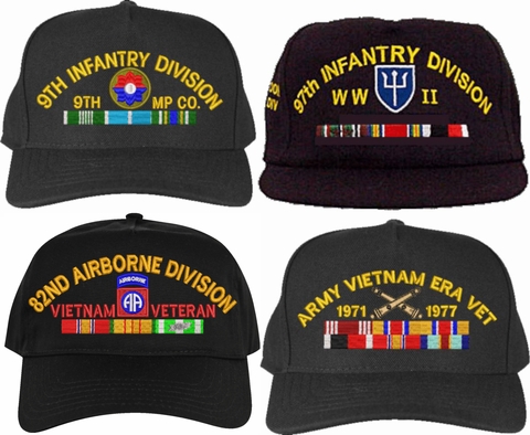 Custom Embroidered U.S. Army Cap with Service Ribbons